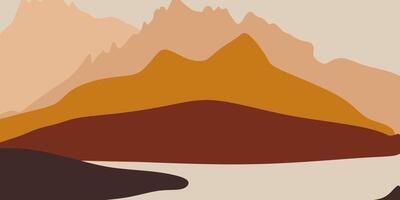Abstract mountain landscape illustration vector