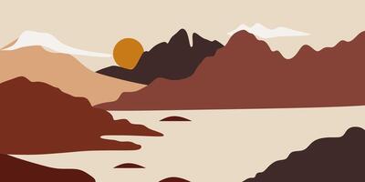 Abstract mountain landscape illustration vector