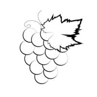 el uva logo. un bosquejo en el Delgado líneas de el silueta de un manojo de uvas. vector