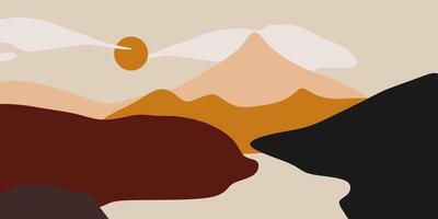 Abstract Mountain Landscape IllustrationAbstract Mountain Landscape Background Illustration vector