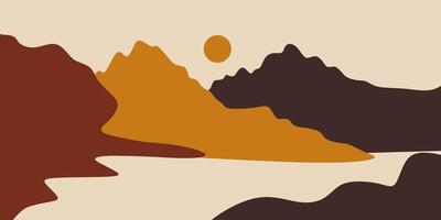 Abstract mountain landscape illustration vector