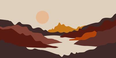 Abstract Mountain Landscape IllustrationAbstract Mountain Landscape Background Illustration vector