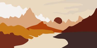 Abstract mountain landscape illustration vector