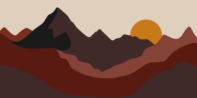 Abstract Mountain Landscape IllustrationAbstract Mountain Landscape Background Illustration vector