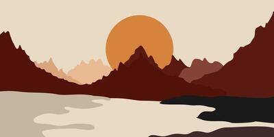 Abstract Mountain Landscape IllustrationAbstract Mountain Landscape Background Illustration vector