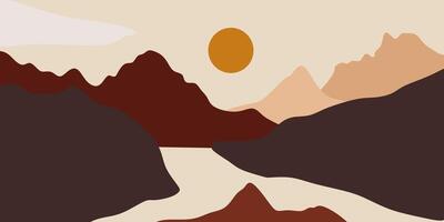 Abstract mountain landscape illustration vector