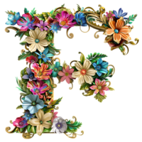 bloemen alfabet ontwerp png