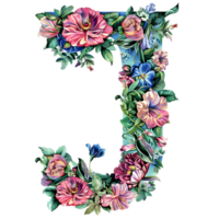 bloemen alfabet ontwerp png