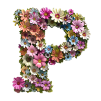 blommor alfabet design png