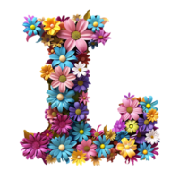 blommor alfabet design png