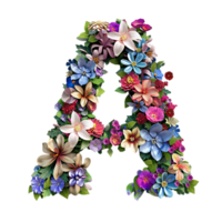 bloemen alfabet ontwerp png