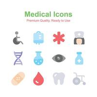 Get this amazing medical and healthcare icons set, premium vectors