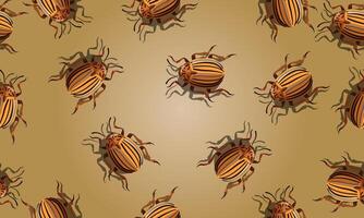 seamless pattern with insect and shadow. bugs. fun background. vector