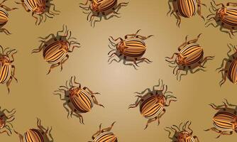 seamless pattern with insect and shadow. bugs. fun background. vector