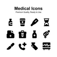 Well designed medical and healthcare icons set vector