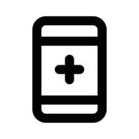 Medical sign inside mobile, icon of mobile healthcare vector