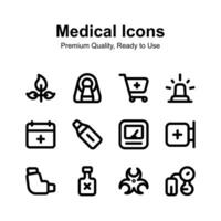 obtener esta cuidadosamente diseñado médico íconos colocar, editable vectores