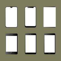 Set of smartphone mockup with blank space vector