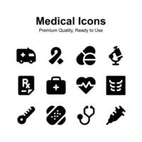 Medical and healthcare icons, premium quality ready to use vector