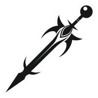 a black and white illustration of a sword vector