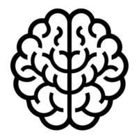 a human brain depicted in black lines on a white background vector