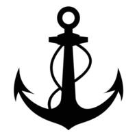 a black silhouette of an anchor on a white background vector