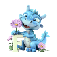 Cute Dragon and Alphabet Design png