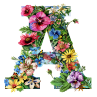 bloemen alfabet ontwerp png