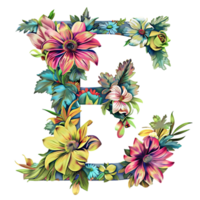 blommor alfabet design png