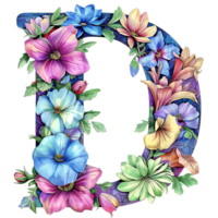 flores alfabeto diseño png