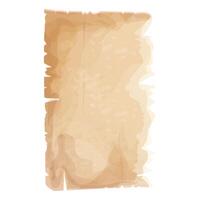 Parchment paper, torn pieces, old sheet in cartoon style, textured empty note isolated on white background. Game ui elements vector