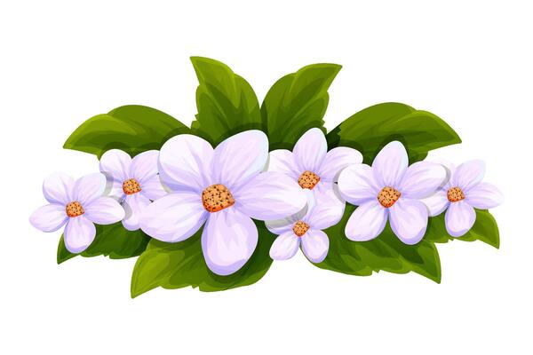 Frame floral corner, elegant decoration in cartoon style, border isolated on white background.