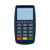 banco terminal para pago compras en Tienda aislado en blanco antecedentes. dispositivo para Procesando pagos comercio electrónico vector