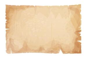 Parchment paper, torn pieces, old sheet textured empty note isolated on white background. Game ui elements vector