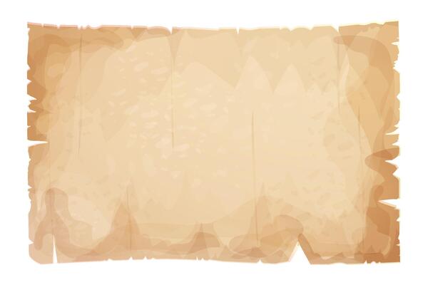 Parchment paper, torn pieces, old sheet textured empty note isolated on white background. Game ui elements