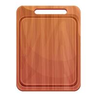 Cutting board wooden chopping desk top view in cartoon style isolated on white background. Wood shield, menu mockup vector