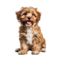 portraits of Beautiful happy reddish havanese puppy dog png