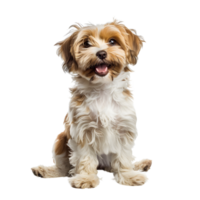 portraits of Beautiful happy reddish havanese puppy dog png