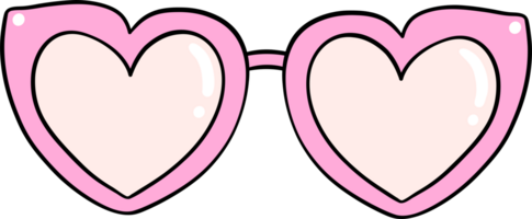 rétro des lunettes de soleil rose cœur forme branché couleur png