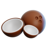 Coconut 3d illustration for web, app, infographic, etc png