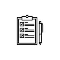 icon illustration of a clipboard with ticks, symbolizing task completion vector