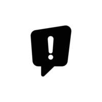 icon illustration of speech bubble with exclamation mark, indicating urgent messages and attention vector