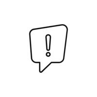 icon illustration of speech bubble with exclamation mark, indicating urgent messages and attention vector