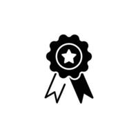 icon illustration of an award ribbon, representing achievement and recognition vector