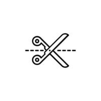 icon of scissors representing cut here, emphasizing precision cutting vector