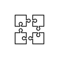 icon illustration of a puzzle, representing integration and problem solving abilities vector