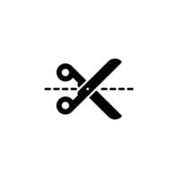 icon of scissors representing cut here, emphasizing precision cutting vector