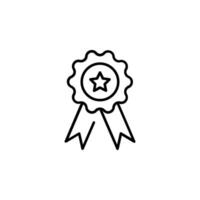 icon illustration of an award ribbon, representing achievement and recognition vector