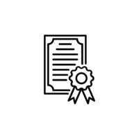 icon illustration of a certificate, representing achievement, recognition, and accomplishment vector