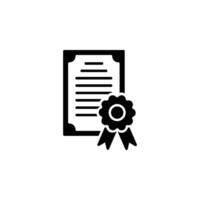 icon illustration of a certificate, representing achievement, recognition, and accomplishment vector